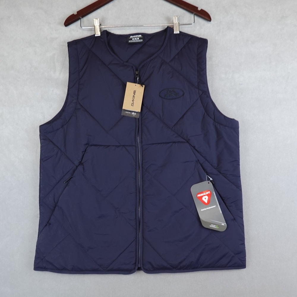 NWT Dakine Vest Lowland Insulated Polartec Navy Mens Size Medium Zip Front Ski
